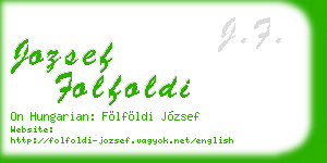 jozsef folfoldi business card